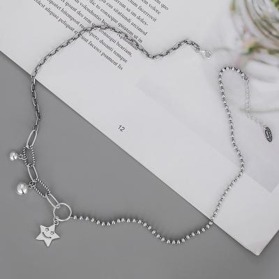 China Wholesale European Star Smiley Pendant Fashion Silver Star Charm Factory 925 Silver Necklace for sale