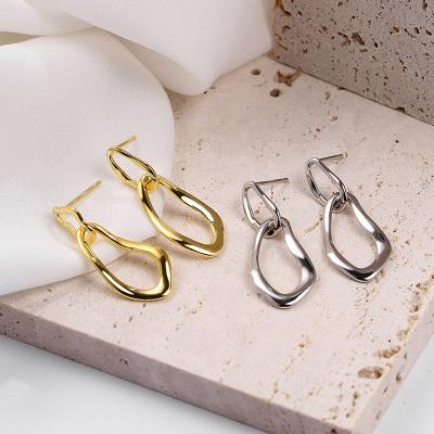 China Wholesale 925 Fashion Style Simple Silver Ladies Earrings Silver Circle Jewelry for sale