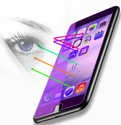 China Protect Mobile Phone LCD Screens Manufacturer Full Cover Silk Print Purple Ray Tempered Glass Screen Protective Film Touch Screen Protector For Iphone for sale