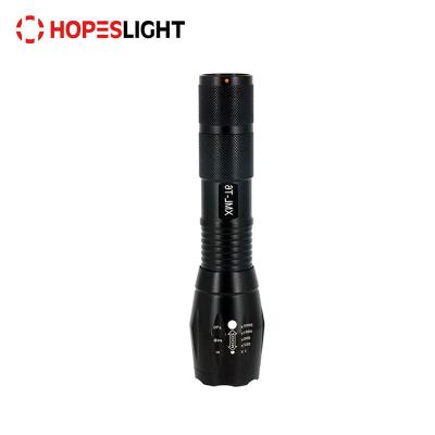 China Defensive Waterproof LED Flashlight Supply Zoomable Self Imolent Led Flashlight For Camping for sale