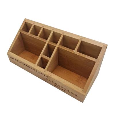 China Simplicity desk bamboo remote control bamboo storage box living room table tea storage box bamboo multi-function desk stand bamboo storage box for sale