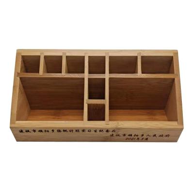 China Wooden Simplicity Desktop Storage Box Office Supply The Bamboo Holder Storage Box Pen Organizer Bamboo Desktop Products Customized for sale