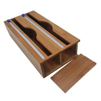 China New Viable Customized Box Customized Condom Factory MA Bamboo Aluminum Foil Paper Cutter Storage Cutter Kitchen Film Cutter for sale