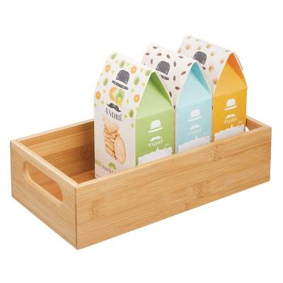 China New Classic/Postmodern Compact Bamboo Food Storage Bin with Handle for Buffet, Pantry, Shelf to Organize Seasoning Packets, Powder Mixes for sale