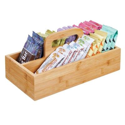 China New Classic/Postmodern Bamboo Food Storage Container, Divided Bin with Carry Handle for Buffet, Pantry, Shelves - Organizer for Ketchup for sale