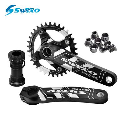 China (single disc) 4-jaw mountain bike crank set MTB bike crankset BB sprocket 32T~38T speed 7S~12S disc tooth plate crank set bicycle crankset for sale