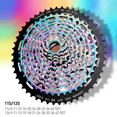 China ALLOY bicycle bicycle cassette MTB drop-in 11/12 speed 9T~50T integrated cassette flywheel bike parts hub cassette for sale