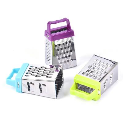 China Sustainable kitchen accessories manual grater 3 Inches 4 Side Multi-Function Stainless Steel Fruits Vegetables Cheese Ginger Mini box Grater for sale