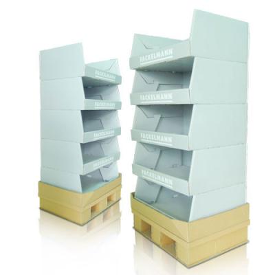 China Custom POP / POS renewable Cardboard Pallet Display with stackable trays for sale