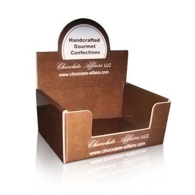 China Chocolate / Foldable Cardboard Countertop Display Boxes UV Coating for sale