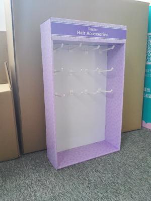 China Purple Gloss lamination Cardboard Sidekick Display stand for Hair accessories for sale