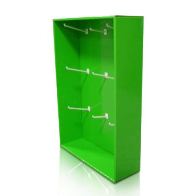 China Green Glossy PP Corrugated Cardboard Sidekick Display Stands for Food for sale