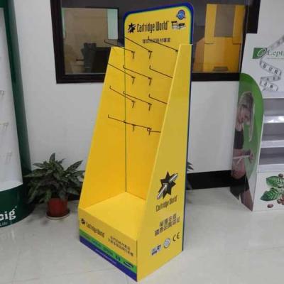 China OEM ISO9001Cartridge cardboard POP Displays Stand with hooks for sale