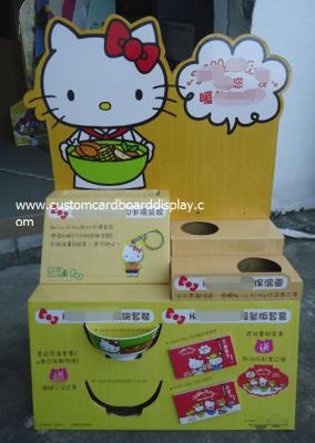 China Hello Kitty Cardboard Pallet Display with customized holes / prmotional floor display stand for sale