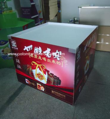 China Exhibición del Dumpbin de la cartulina del POP/de la posición que sostiene 50kg para el vino tinto, licor en venta