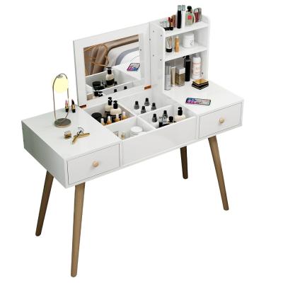 China (Other)Adjustable Dressing Table Mirror Bedroom Dresser With Mirror Drawer Storage Cabin Cubicle Simple Modern Mirror Dressing Table for sale