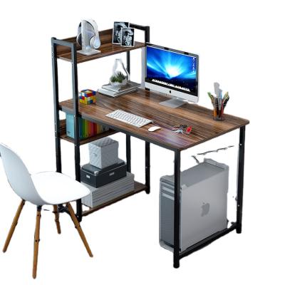 China Modern Style Extendable Bedroom Study Table Computer Desk With Shelves Home Office Office Metal Multifunctional Wooden Computer Table for sale