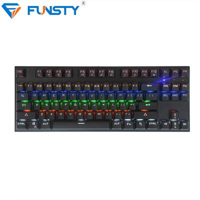 China 2018 ERGONOMIC FUNSTY 87 Keys Wired Mechanical Keyboard Blue Switch for sale