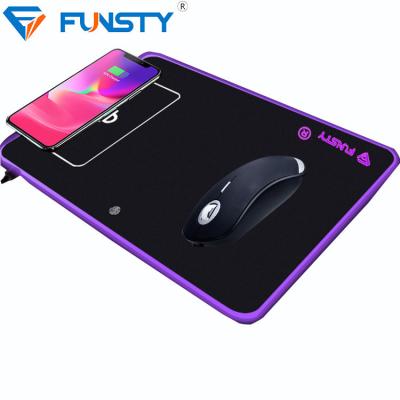 China FUNSTY RGB LED Light Backlit Custom Wireless Charger Mouse Pad Box Maker With USB Port for sale