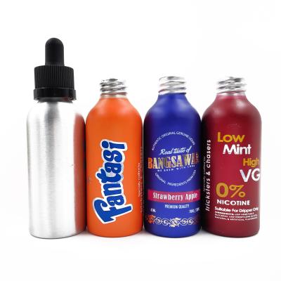 China E liquid/e cig/essential oil etc aluminum dropper bottle 60ml for e liquid e juice 2 oz aluminum bottle for sale