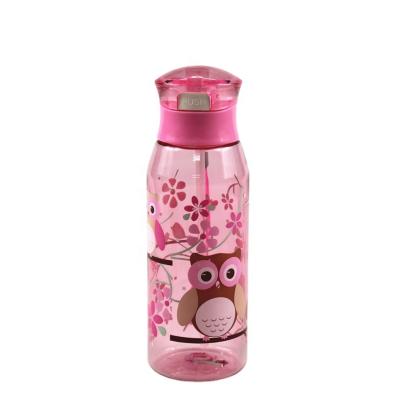 China Tritan Ecozen Sustainable Children's Drink Bottle With Straw Water Bottle Pop Out Lid Tour Water Bottle for sale