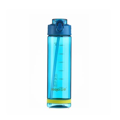 China Leejo Sustainable New Style 800 Ml Silicone Sipper BPA Free Water Bottle With Straw for sale