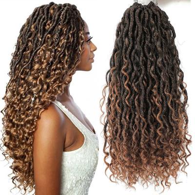 China Custom river locs 18inch 14inch river locs crochet soft premium low temperature fiber locs synthetic hair goddess braiding hair extension for sale