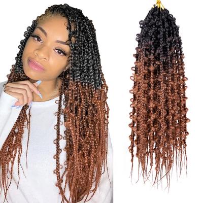 China 24inch Faux Butterfly Box Crochet Braiding Hair Premium Colored Temperature Fiber Synthetic Dreadlocks Hair Extension Fake 24inch for sale