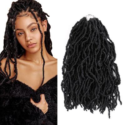 China 18inch low temperature fiber faux locs premium NU locs goddess NU locs wholesale NU locs dreadlocks crochet synthetic hair extension for sale