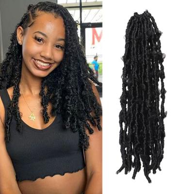 China Butterfly locs wholesale long butterfly locs crochet hair pre looped 12inch 18inch 24 inch crochet hair butterfly faux locs braiding hair for sale