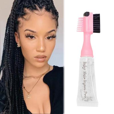 China FLECHAZO Factory Outlet 10ML Full Day Silicone Free Hold Waterproof 3 and 1 Comb Gel Pro Baby Hair Edge Brush Rechargeable Hair Gel Edge Brushes for sale