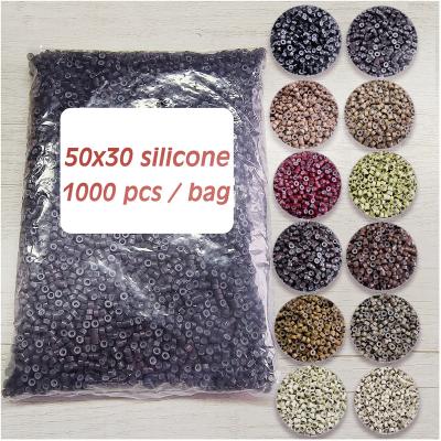 China For commercial wholesale silicone beads hair extensions beads , 1000pcs 5mm silicone lined beads wholesale china for sale