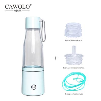 China Portable h2 water cawolo hydrogen inhalation hotel generator molecular hydrogen water bottle with PEM for sale