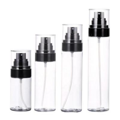 China High Quality Personal Packaging 50ml 80ml 100ml 120ml Clear Plastic PET Skin Care Alcohol Spray Bottle for sale