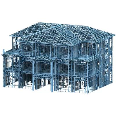 China Villa Light Earthquake House Prefab Steel House Keel Self - Resistant Workbench Steel Frame for sale