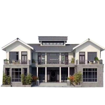 China Modern Light Steel Construction Villa Prefab House Villa for sale