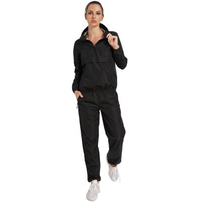 China Factory Antibacterial Sauna Suit With Hood Sauna Weight Loss Exercise Sauna Suit Set Clothing Training Suits Hot for sale