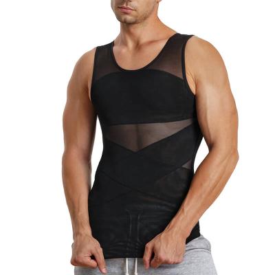 China Wholesale Antibacterial Men's Body Shaper Complete Slim Body Shaper Tummy Waist Corset Vest Men's Body Shapewear for sale