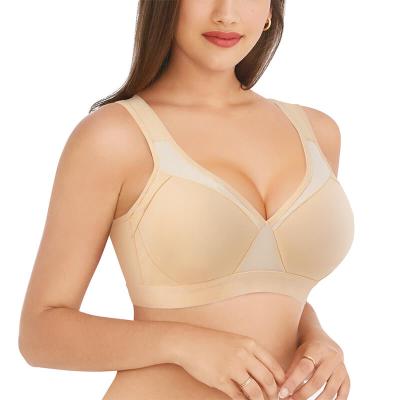 China QUICK DRY Women Plus Size Bra Wide Straps Full Figure Minimizer Daily Push Up Bra for sale