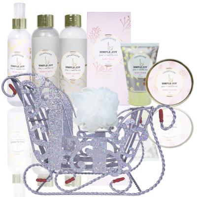 China Wholesale Moisturizing+cleansing Moisturizer Whitening Perfume Bath Set Spa Gift Set With Sleigh Loofah Bath Set Gift for sale