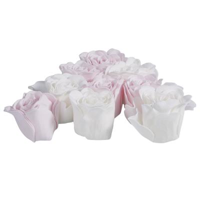 China Basic Cleansing Wholesale Customized Flower Rose Shape Bath Soap Dispenser Moisturizing Flower Soap Sets for sale