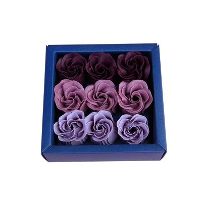 China Hot Selling Rose Soap Paper Flower Base Cleaning Convenient Hand With Petal Soap Flower Box Gift Set for sale