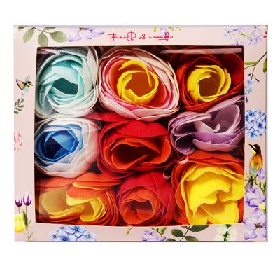 China Rose Shape Hand Wash Paper Soap Flower Base Cleaning Bouquet in Gift Shape Box Set? Organic soap for sale