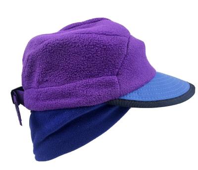 China Common Adult Purple Winter Blue Duck Bill Ear Flap Polar Fleece 5 Panel Warm Outdoor Custom Hat for sale