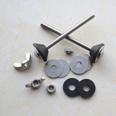 China Modern Stainless Steel SS304 WC Toilet Cistern Bolts Screws Toilet Cistern Tank Connection Bracket Hardware Bolt Screw Kits for sale