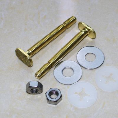 China Modern Manufacturer Toilet Solid Brass Bolts Toilet Floor Bracket Screws Home Toilet Hardware To Fasten Bolts for sale