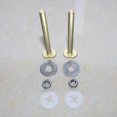 China Modern Toilet Mounting Iron With Brass Plated BoltsToilet Floor Fixing Screws Smart Toilet Installation Bolts for sale