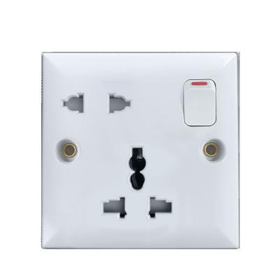 China Easy Installation VBQN PC 16A 5 Pin Socket Electric Outlet Light Switch With Wizard Ande Neon Socket Switches Home Wall Application for sale