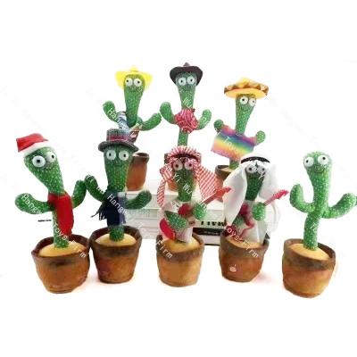 China Popular Songs Repeat Toy 2021, Hot Dancing Toy Huggys Wuggy Cactus Plush Toy Amazon Mexico 32cm LED Lights USB Charging Dance Songs Repeat USB Charging Dancing Cactus Plush Toy of LED light for sale