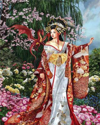 China New Classical/Postmodern DIY Painting By Numbers R Japanese Woman Drawing On Canvas Hand Painted Gifts Home Decorations for sale